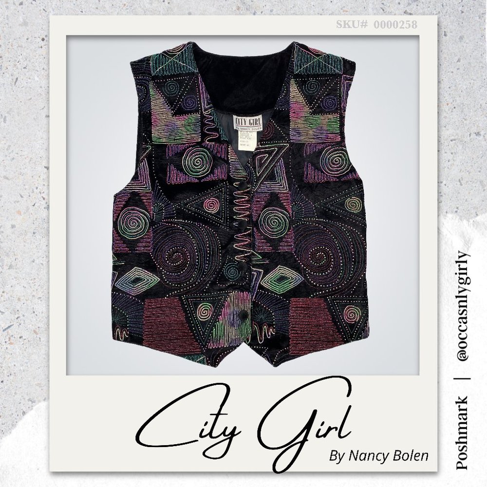 RARE FIND Vintage City Girl by Nancy Bolen Vest